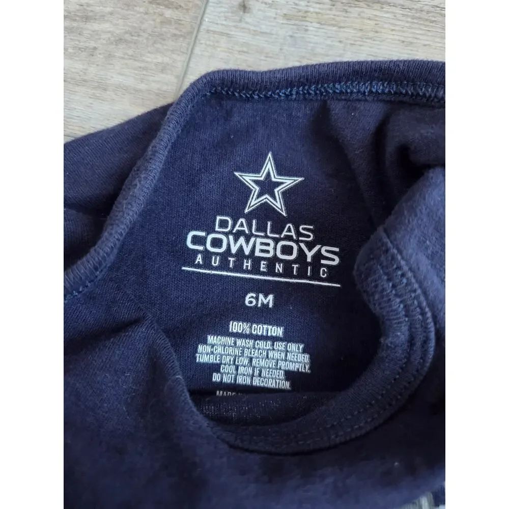Dallas Cowboys Baby Bodysuits 6M Lot 2 Pack Infant Short Sleeve Creeper NFL